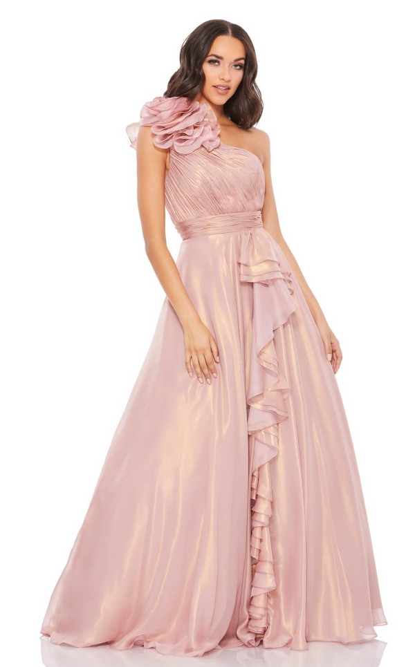 Glamorous Ruffled A-line Gown Dress
