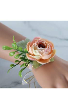 Free-Form Silk Flower Wrist Corsage/Boutonniere/Wedding Bouquet sets -