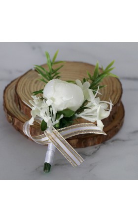 Gorgeous Free-Form Silk Flower Boutonniere (Sold in a single piece) -