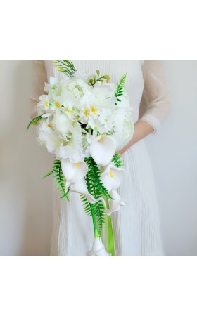 Classic Cascade Foam Bridal Bouquets (Sold in a single piece) - Bridal Bouquets