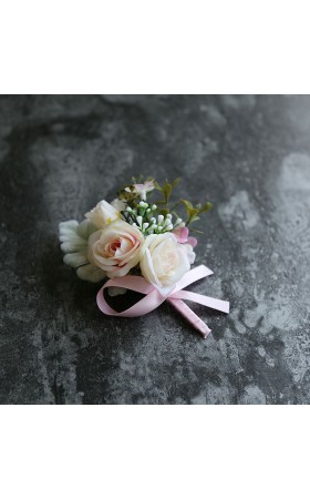 Classic Free-Form Silk Flower Boutonniere (Sold in a single piece) - Boutonniere
