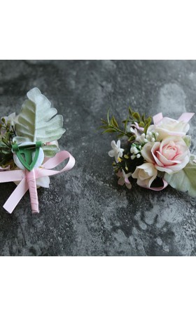 Classic Free-Form Silk Flower Boutonniere (Sold in a single piece) - Boutonniere