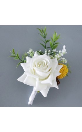 Pretty/Fancy/Fascinating/Graceful Free-Form Silk Flower Boutonniere -