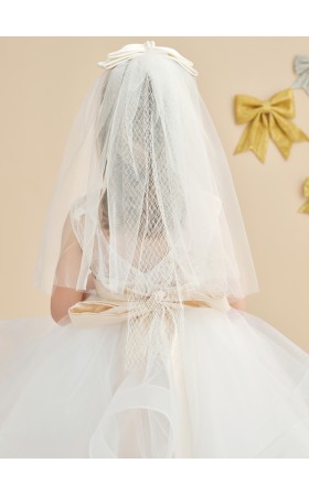 Flower Girl Tulle/Satin/Imitation Pearls/Lace Veils With Faux Pearl